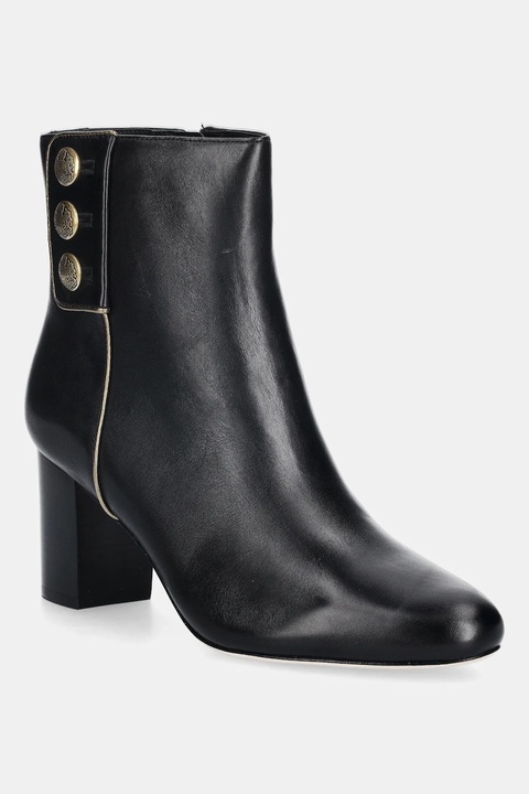 Lauren Ralph Lauren botki skórzane Kenndi Bt Hl damskie kolor czarny na słupku 802980065001 - zdjęcie produktu nr 1