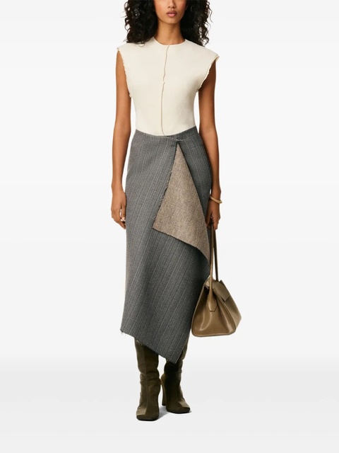 AMI Paris herringbone wrap skirt - Grey - zdjęcie produktu nr 2