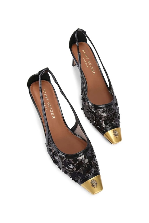 Kurt Geiger London czółenka Regent Open Court kolor czarny na słupku 4703500609 - zdjęcie produktu nr 2