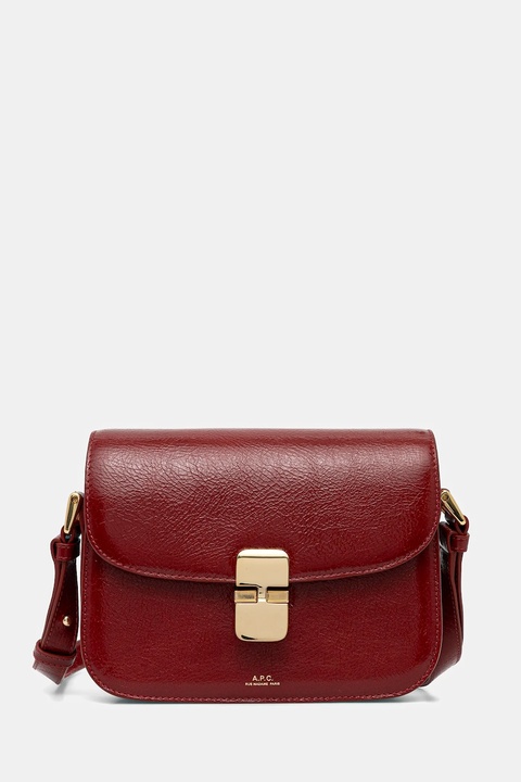 A.P.C. torebka skórzana sac grace small kolor czerwony PXCCK.F61413 - zdjęcie produktu nr 1