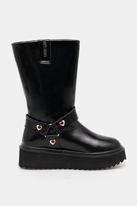 Love Moschino botki skórzane damskie kolor czarny na platformie JA24476I0NJD0000 - zdjęcie produktu nr 1