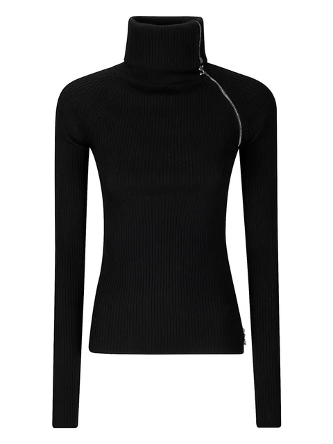Sportmax ribbed-knit zip-detail sweater - Black - zdjęcie produktu nr 2