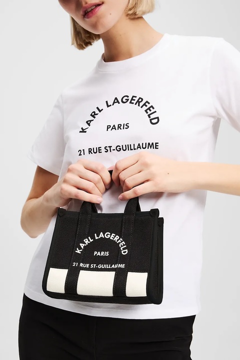 Karl Lagerfeld torebka bawełniana kolor czarny A3W50027 - zdjęcie produktu nr 2