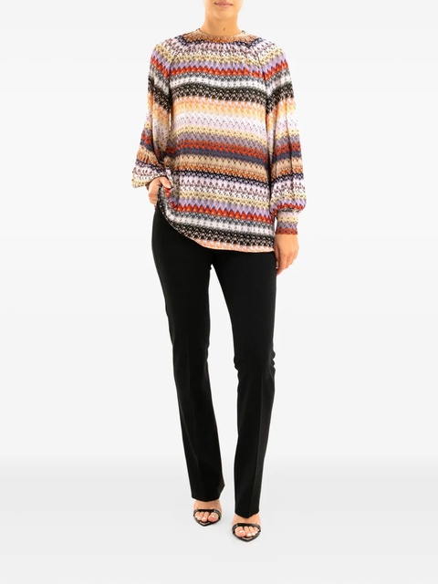 Missoni striped balloon-sleeve top - Neutrals - zdjęcie produktu nr 1