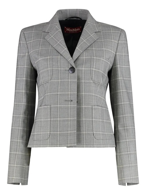 Max Mara checked single-breasted jacket - Grey - zdjęcie produktu nr 1