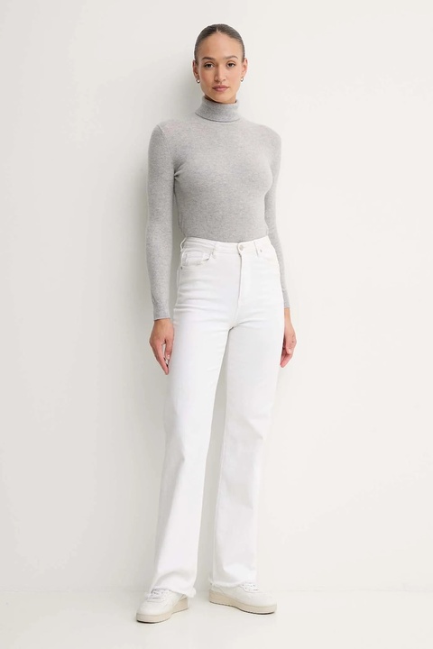 United Colors of Benetton sweter wełniany damski kolor szary z golfem 1002D2348 - zdjęcie produktu nr 2