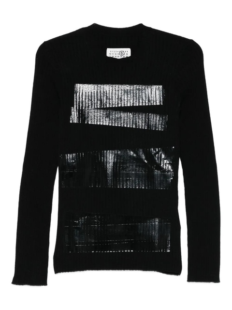 MM6 Maison Margiela round-neck sweater - Black - zdjęcie produktu nr 2