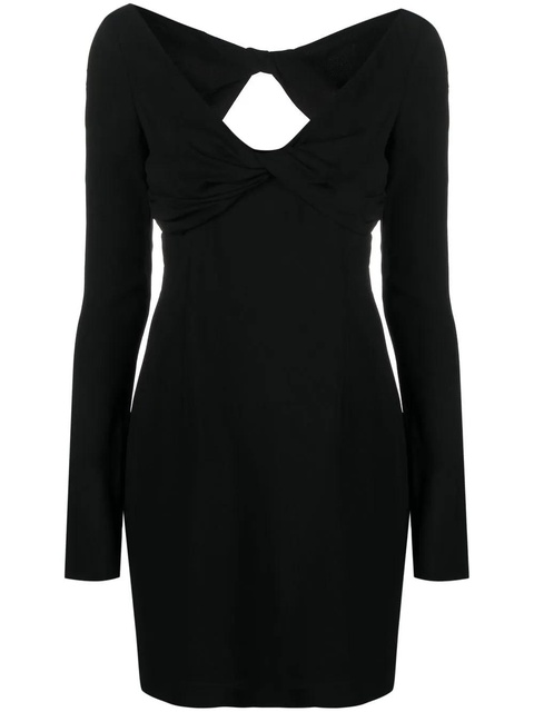 Blumarine long-sleeve V-neck minidress - Black - zdjęcie produktu nr 1