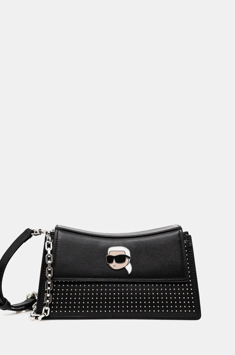 Karl Lagerfeld torebka skórzana kolor czarny 246W3029 - zdjęcie produktu nr 2