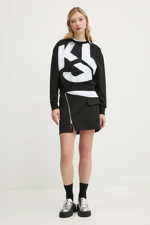 Karl Lagerfeld Jeans spódnica kolor czarny mini ołówkowa A1W12012 - zdjęcie produktu nr 2