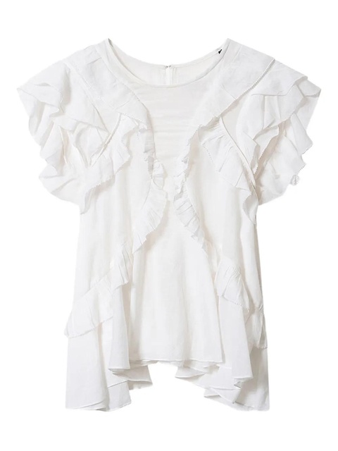 MARANT ÉTOILE Nalou ruffled top - White - zdjęcie produktu nr 1
