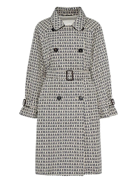 Max Mara logo-print belted raincoat - White - zdjęcie produktu nr 1