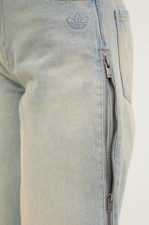 adidas Originals jeansy DENIM ZIP PANT damskie kolor niebieski JX9210 - zdjęcie produktu nr 2