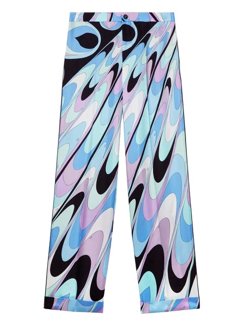 PUCCI onde-print silk-twill trousers - Blue - zdjęcie produktu nr 2