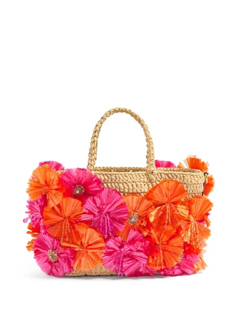 Valentino Garavani small floral-appliqué tote bag - Neutrals - zdjęcie produktu nr 2