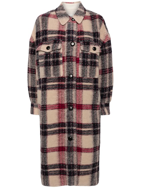 ISABEL MARANT check-print blanket coat - Brown - zdjęcie produktu nr 1