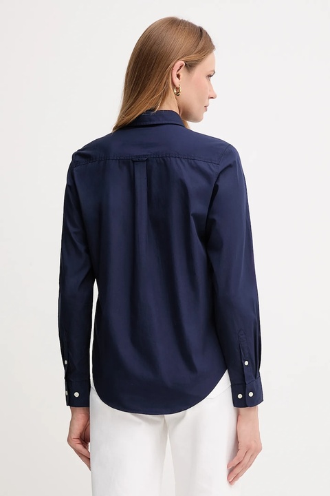 Gant koszula bawełniana damska kolor granatowy regular z kołnierzykiem klasycznym 4300348 - zdjęcie produktu nr 2