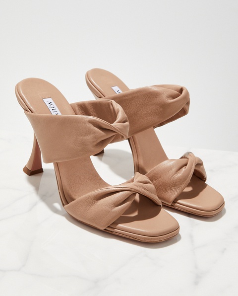 AQUAZZURA - Beżowe klapki na szpilce Twist - zdjęcie produktu nr 1