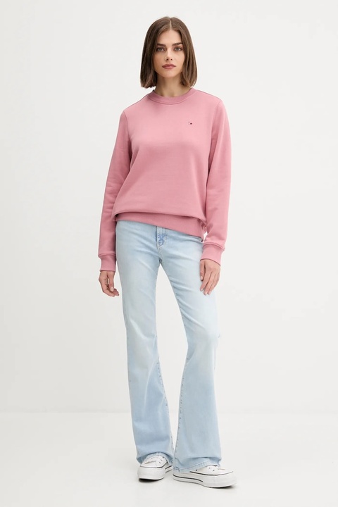 Tommy Jeans bluza damska kolor różowy gładka DW0DW19959 - zdjęcie produktu nr 2