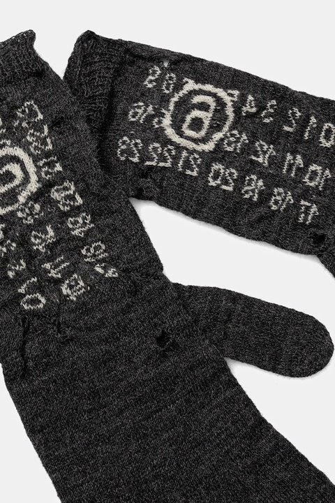 MM6 Maison Margiela rękawiczki wełniane damskie kolor szary S52TS0043.M13135.855 - zdjęcie produktu nr 2