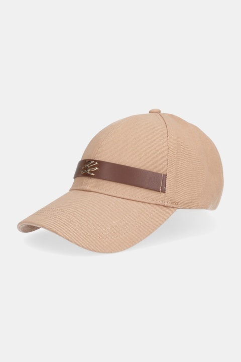 Karl Lagerfeld czapka z daszkiem bawełniana K/AUTOGRAPH kolor beżowy B1W33010 - zdjęcie produktu nr 1