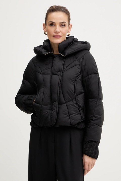Fracomina kurtka kolor czarny zimowa oversize FJ25WC3002O42301 - zdjęcie produktu nr 1