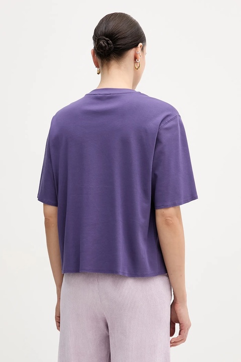 United Colors of Benetton t-shirt bawełniany damski kolor fioletowy 3DCJD10B9 - zdjęcie produktu nr 2