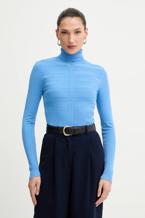 Morgan sweter MENTOS.M damski kolor niebieski z golfem MENTOS.M - zdjęcie produktu nr 1