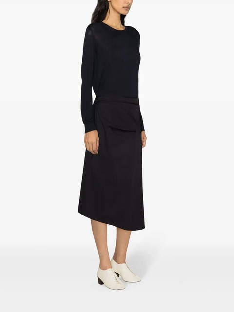 LEMAIRE asymmetric tied midi skirt - Blue - zdjęcie produktu nr 2