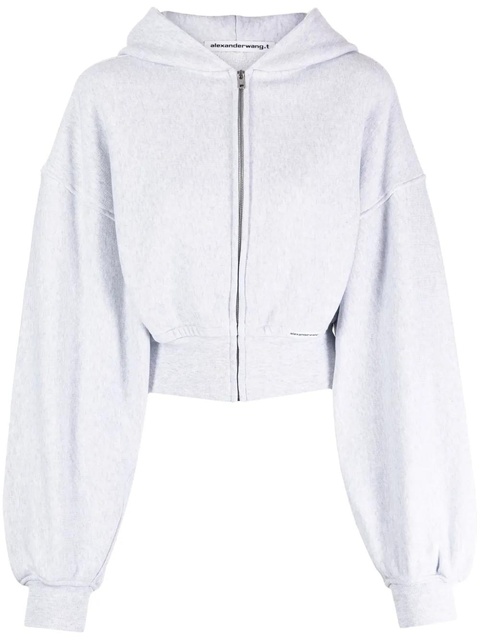 Alexander Wang zip-up cropped hoodie - Grey - zdjęcie produktu nr 1