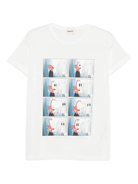 KHAITE Maeve cartoon-print T-shirt - White - zdjęcie produktu nr 1