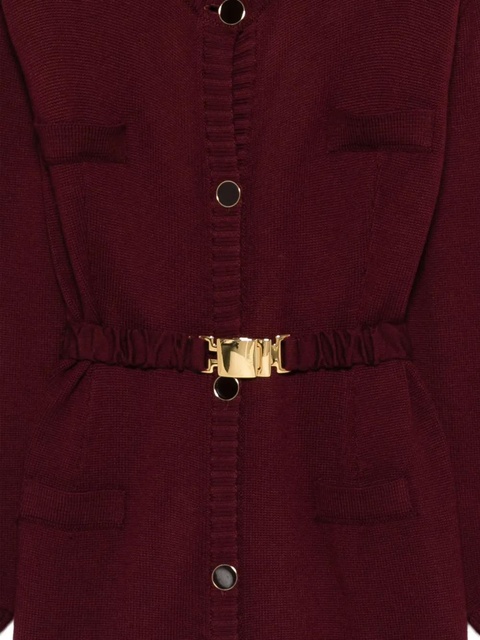 Rowen Rose button belted cardi-coat - Red - zdjęcie produktu nr 2