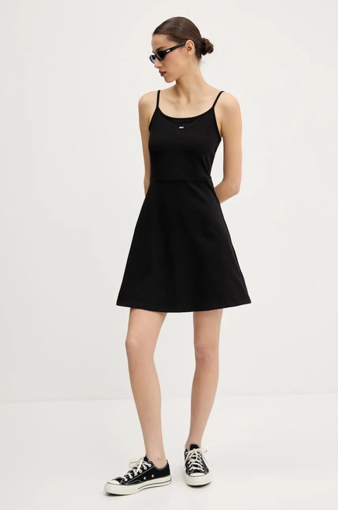 Tommy Jeans sukienka kolor czarny mini rozkloszowana DW0DW21354 - zdjęcie produktu nr 2