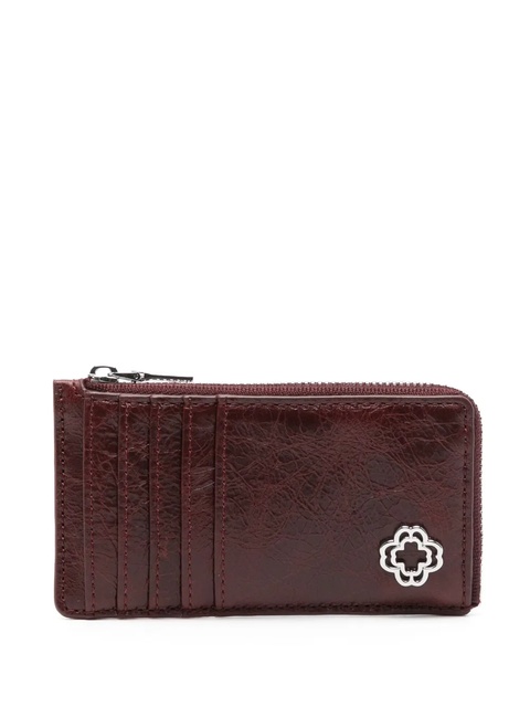 Maje crackled-leather card holder - Red - zdjęcie produktu nr 1