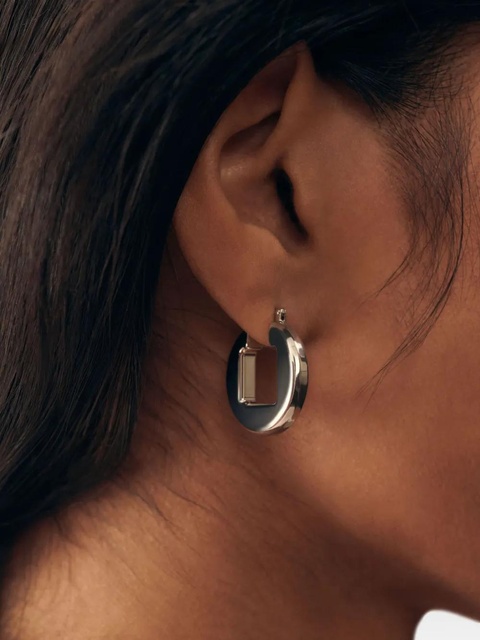 Jacquemus Les boucles Rond Carré earrings - Silver - zdjęcie produktu nr 2