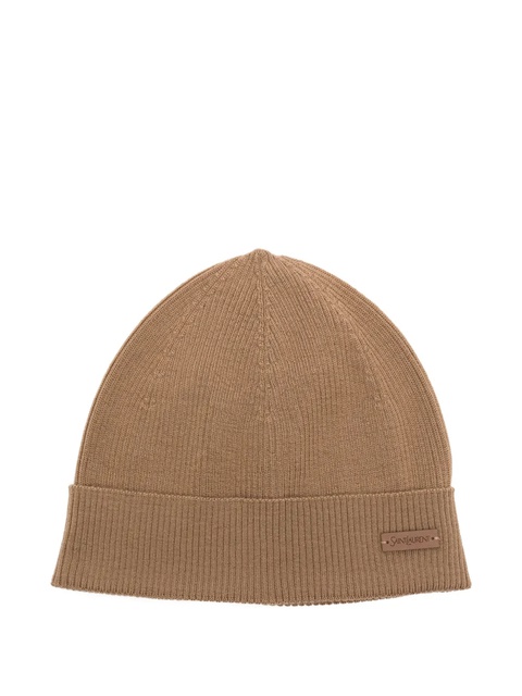 Saint Laurent ribbed wool beanie - Brown - zdjęcie produktu nr 2