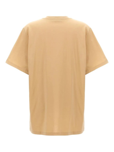 Max Mara logo-embroidered crew-neck T-shirt - Neutrals - zdjęcie produktu nr 1