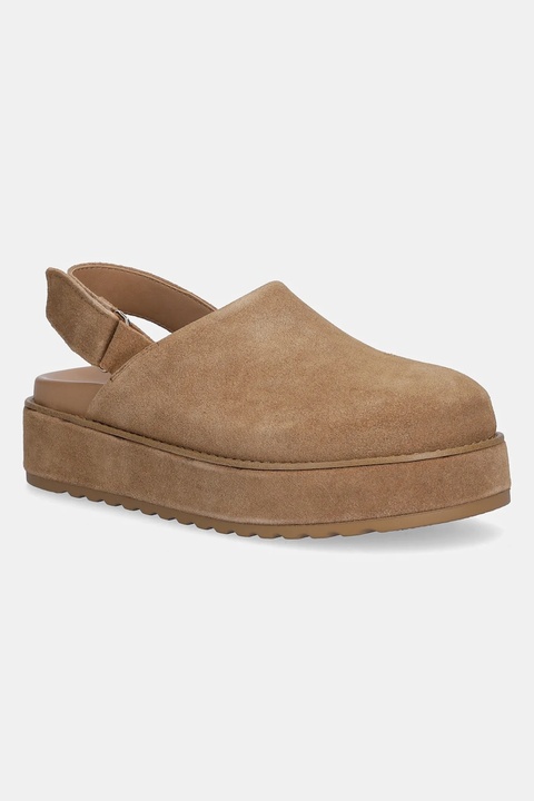 Steve Madden klapki zamszowe Mellow damskie kolor brązowy na platformie 11004849 - zdjęcie produktu nr 1