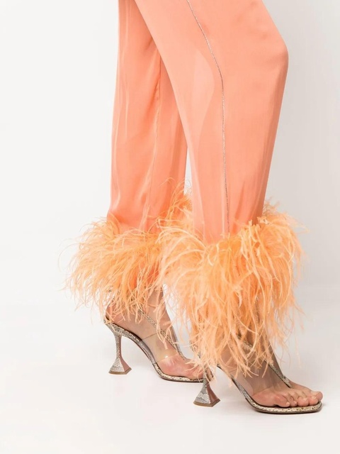 Oséree feather-trim pyjama bottoms - Orange - zdjęcie produktu nr 2