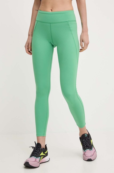 Reebok legginsy treningowe LUX COLLECTION kolor zielony gładkie 100076188 - zdjęcie produktu nr 2