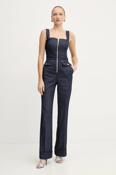 Marciano Guess kombinezon jeansowy kolor granatowy z dekoltem karo 5YPD42 7457A - zdjęcie produktu nr 1
