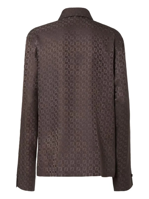 FENDI ff jacquard silk shirt - Brown - zdjęcie produktu nr 2