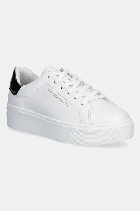 Tommy Hilfiger sneakersy skórzane CHIC PLATFORM CUPSOLE PATENT damskie kolor biały FW0FW08681 - zdjęcie produktu nr 1