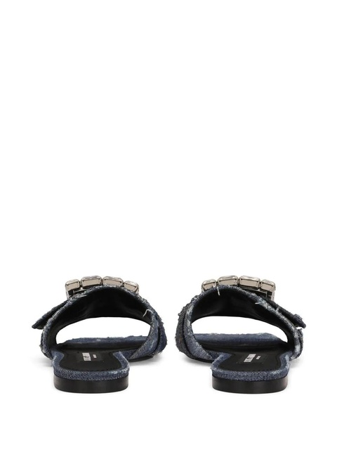 Dolce & Gabbana embellished patchwork-denim sandals - Blue - zdjęcie produktu nr 2