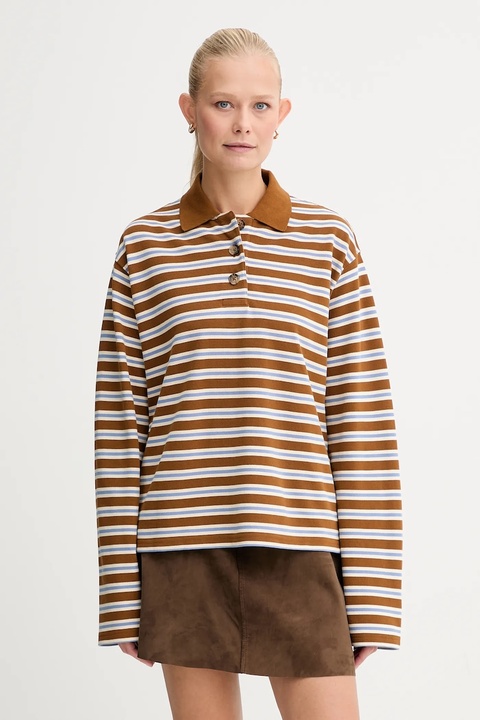 Marc O'Polo longsleeve bawełniany kolor brązowy 5000007070 - zdjęcie produktu nr 1