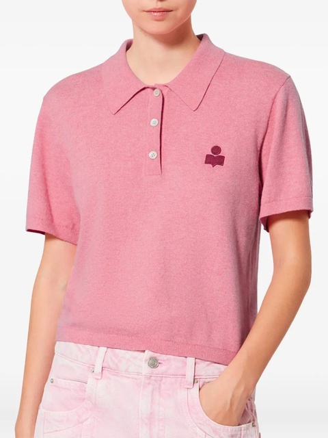 MARANT ÉTOILE Althea buttoned logo polo top - Pink - zdjęcie produktu nr 2