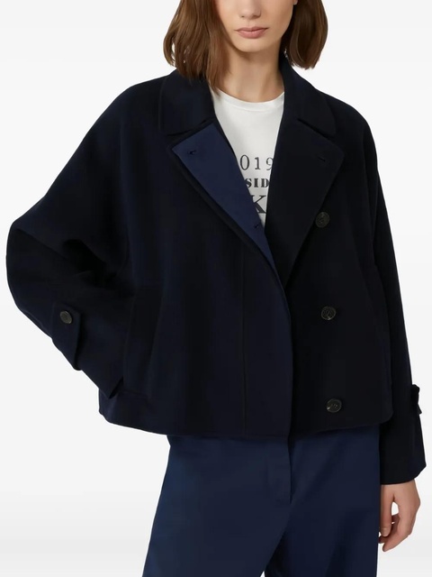 Weekend Max Mara Wool broadcloth cropped coat - Blue - zdjęcie produktu nr 2
