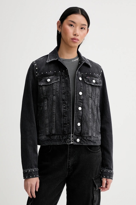 Tommy Jeans kurtka jeansowa kolor czarny przejściowa DW0DW21547 - zdjęcie produktu nr 1