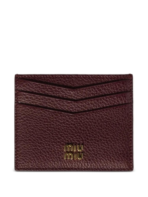 Miu Miu leather card-slots card holder - Red - zdjęcie produktu nr 1