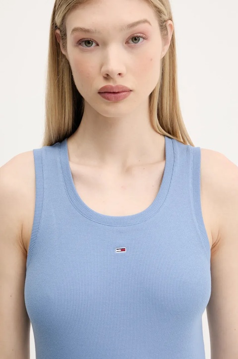 Tommy Jeans sukienka kolor niebieski mini dopasowana DW0DW20674 - zdjęcie produktu nr 2